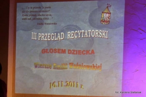 III Przegląd Recytatorski "Głosem Dziecka" - przedszkole 16.11.2011