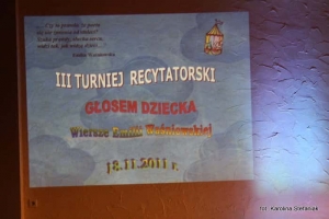 III Przegląd Recytatorski "Głosem Dziecka" - Szkoła Podstawowa I-III 11.2011