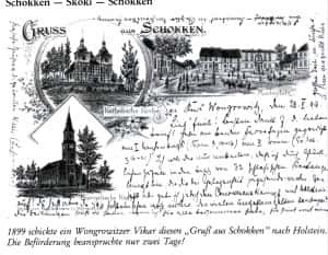 Pocztówka wysłana ze Skoków w 1899