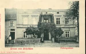 Siedziba dawnego magistratu i policji - pocztówka z ok. 1915